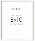 HAUS AND HUES White 8x10 Picture Frame - Modern Aluminum Wall Art Display - Minimalist, Lightweight 8x10 White Frame for Art Prints, Photos, Posters - Ready-to-Hang Vertically & Horizontally