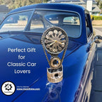 Chevrolet Small Block V8 Rotating Gear Clock – Stainless Steel Timing Chain Desk Clock by Clock9Nine, Chevy Truck Garage Decor, Muscle Car Gift, Hot Rod Man Cave Collectible, Car Show Trophy
