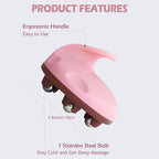 Lymphatic Massage Roller for Cellulite Remover Body Sculpting - Handheld Cellulite Massage Tool for Body Bloat Blood Circulation Lymphatic Drainage Pink