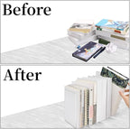Lulonpon 8 Pieces Book Ends, Bookends, Books Stand, Books Stoppper, Clear Bookend for Shelves, Acrylic Book Ends for School, Library, Desktop Organizer ﻿