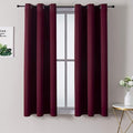ChrisDowa Small Window Curtains 40 inches Long for Bedroom - Grommet Short Thermal Insulated Room Darkening Curtains for Kitchen (2 Panels, Burgundy, 29 x 40 Inch)