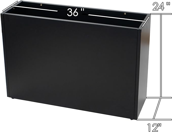 Kozyard 36" x 12" x 24" Metal Rectangular Planter Box Steel Long Box Planter Black Powder Coated Steel Plant Pot All-Weather Use with Partition Panel for Indoor Outdoor for Trees, Plants Flowers