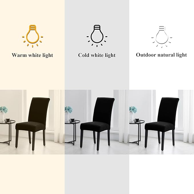 Joccun Chair Covers for Dining Room Set of 2,Dining Chair Slipcovers Stretch Dining Room Chair Covers Seat Protector,Washable Parsons Chair Cover for Home,Hotel,Banquet(Black,2 Pack)