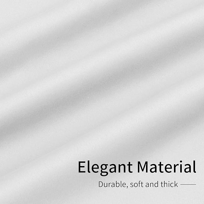 Easy-Going Blackout Curtains for Bedroom, Solid Thermal Insulated Grommet and Noise Reduction Window Drapes, Room Darkening Curtains for Living Room, 2 Panels(42x63 in, White)