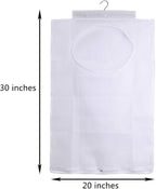 ALYER Breathable Mesh Laundry Hamper,Foldable Hanging Closet Storage Basket,Portable Space Saving Dirty Clothes Bag (White)