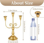 Sziqiqi Gold Taper Candle Holder for Centerpiece - 3-stem Candlesticks Holder for Wedding Table Centerpieces Metal Candle Stick Holders for Fireplace Mantle 2pcs