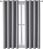 ChrisDowa Grommet Blackout Curtains for Bedroom and Living Room - 2 Panels Set Thermal Insulated Room Darkening Curtains (Light Grey, 52 x 63 Inch)