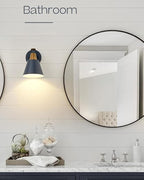 FEMILA 1-Light Wall Sconces, Modern Sconces Wall Lighting with Hammered Metal Shade, Bathroom Vanity Light Fixtures Wall Lamp for Mirror Bedroom, Dark Blue,4FG59B Blue