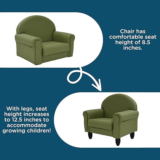 Children's Factory As We Grow Toddler Chair, Flexible Seating for Daycare or Preschool, Kids Reading Couch, Playroom Furniture, Sage