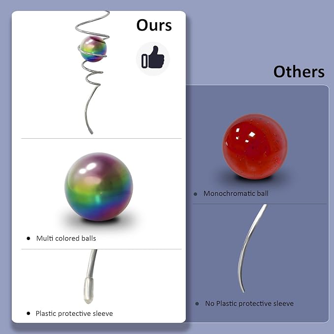 Multi Color Wind Spinner Tail Gazing Ball Spiral Decorative Wind Sculptures - 13in Height