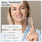 Homeforia 10x10 Picture Frame Wood, High-End Natural Oak 10 x 10 Thin Square Poster Frames with Mat 8 by 8 inch Photo, 10by10 Light Wooden Frame Matted to 8x8 Print, Tempered Glass, Wall Kit, Set of 1
