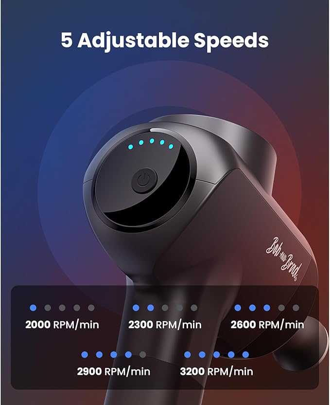 BOB AND BRAD X6 Pro Max Massage Gun with Heat-Cold and Metal Head Therapy, Percussion Deep Tissue Massager Gun for Athletes, Electric Muscle Massage Gun with 6 Replacements