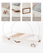 StorageWorks Under Bed Storage Containers with Handles and Label Holder, 2 Pack Ultra-thick Fabric Underbed Bins, Closet Organizer for Clothes, Blankets, Sweater