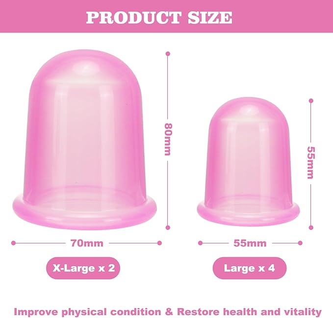 Silicone Cupping Therapy Set - Cupping Kit for Massage Therapy - Cellulite Remover Cupping Set - Anti Cellulite Cup Massager, Vacuum Suction Massage Cups for Cellulite Reduction