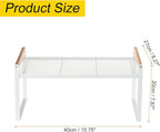 PATIKIL Kitchen Cabinet Shelf Organizer, Wood Counter Shelf Stackable Storage Shelf For Cupboard, Pantry, Corner, Under Sink - White