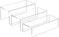 Acrylic Risers Display Stands 3pcs, Rectangular Display Risers 3 Steps, Clear Acrylic Stand for Funko Pop, Collectibles, Brand Store, Home Storage Organizer - 12- 3'', 4'', 5''