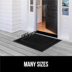 GORILLA GRIP 100% Waterproof All-Season WeatherMax Doormat US Designed Natural Rubber, Stain and Fade Resistant, Low Profile Indoor Outdoor Door Mats, Easy Clean Patio Mat, 23x35, Black Diamond