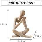 Bookshelf Decor Thinker Statue - Abstract Style Thinker Sculptures Modern Aesthetic Figurine Decoration Statues for Home Decor-Right Thinking-Sandstone