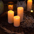 Homemory 6" x 4" Large Waterproof Outdoor Flameless Candles with Remote Control and Timer, Battery Operated Flickering LED Pillar Candles for Indoor Outdoor Lanterns, Porch, Long Lasting, Set of 2