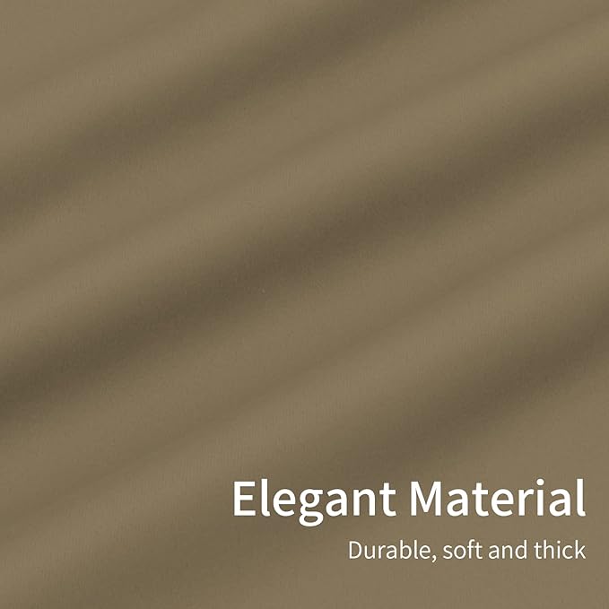 Easy-Going Blackout Curtains for Bedroom, Solid Thermal Insulated Grommet and Noise Reduction Window Drapes, Room Darkening Curtains for Living Room, 2 Panels(46x63 in, Tan)