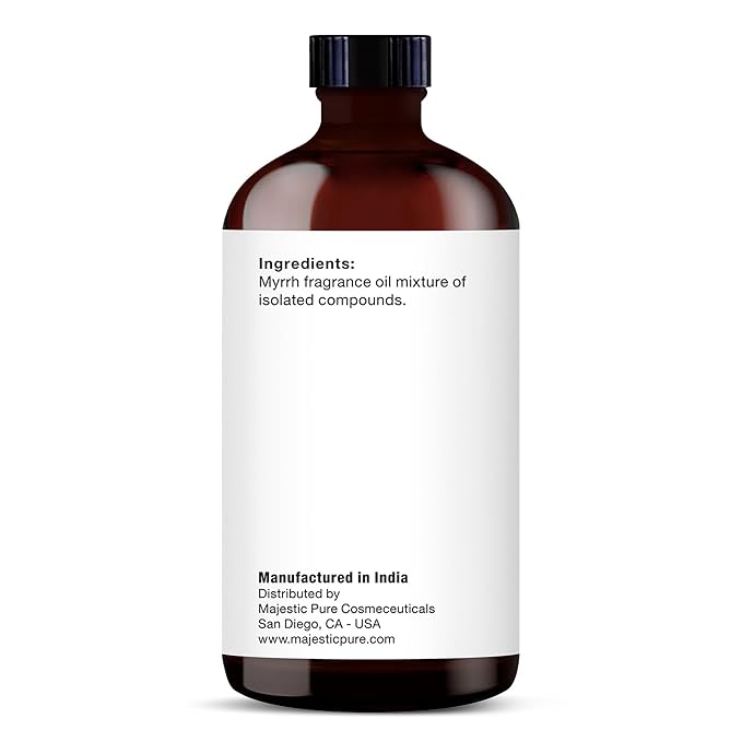 Majestic Pure Myrrh Essential Oil with Glass Dropper - Huge 4 Fl Oz - 100% Pure and Natural Myrrh Oil - Premium Grade Essential Oils for Diffuser, Aromatherapy, Soap and Candle Making