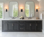 ANDY STAR Oval Bathroom Mirror, 24x32’’ Matte Black Metal Frame Oblong Mirror for Bathroom, Modern Black Oval Bathroom Mirror for Over Sink, Hangs Horizontal or Vertical