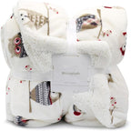 UKELER Owl Sherpa Fleece Blanket Queen Size 80''×90''- Ultra Soft Cozy Flannel Blanket for Bed/Couch/Sofa/Office/Camping, Great Gift for Women's Day,Mother's Day,Father's Day,Thanksgiving,Christmas