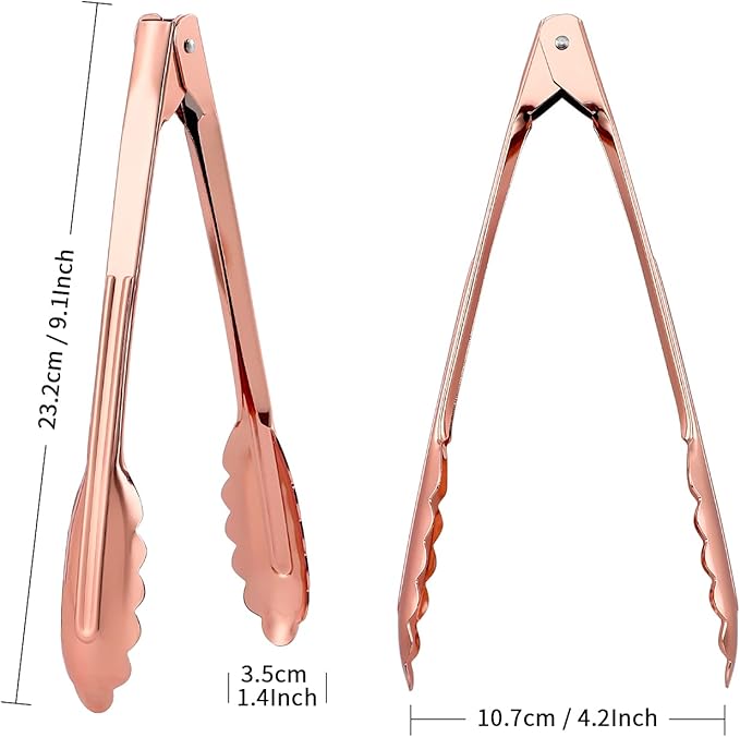 MSY BIGSUNNY 9 Inch Kitchen Food Tongs, Buffet Tongs, Serving Tongs for Cooking, Grilling, Aluminum Tongs - Set of 3 (multi color)