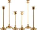 Taper Candle Holder Tall Vintage Metal Candlestick Holders Candle Stick Candelabra for Halloween Thanksgiving Christmas Holiday Wedding (Gold, 2 Sets (6 pcs))