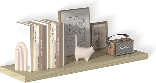 40 Inch Floating Shelf 1 Pack Large Floating Shelves for Wall No Drilling Accessories Included Deep Wall Shelves for Living Room Kitchen Farmhouse 40" W x 12" D x 1.2" Oak