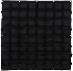 Ogrmar 64 Pockets Vertical Wall Garden Planter Plant Grow Bag for Flower Vegetable for Indoor/Outdoor (64 Pockets, Black)