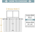 ChrisDowa Small Window Curtains for Kitchen and Bedroom - Grommet Short Thermal Insulated Room Darkening Curtains (2 Panels, Black, 42 x 36 Inch)