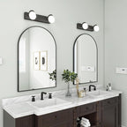 BEAUTYPEAK 20"x30" Arch Bathroom Mirror, Wall Mounted Vanity Metal Frame Mirror for Bedroom, Entryway, Living Room, Black