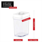 DWËLLZA KITCHEN Airtight Food Storage Containers for Pantry With White Lids – 6 Pack - Clear Air Tight Kitchen Containers Pantry Organization and Storage - BPA-Free Plastic - Keeps Food Fresh & Dry