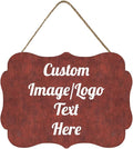 Personalized Wooden Welcome Sign Front Door Decor - Customized Text/Images - Farmhouse Style - 11.2 * 8 Inch