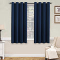 H.VERSAILTEX Premium Blackout Thermal Insulated Innovated Microfiber Home Fashion Window Curtains for Bedroom,Antique Grommet,52" W x 63" L - Navy Blue - Set of 2 Panels