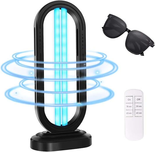 UV Light Sanitizer,UVC Home Disinfection Device 4-Speed Timing and Remote Control,UVO Light for Dust Mites,UV Lamp for Whole Room