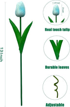 15 Pcs Fake Tulips Artificial Flowers Real Touch PU Faux Flowers Tulip Stems for Wedding Bouquet Floral Arrangement Home Party Office Decorations Mother's Day