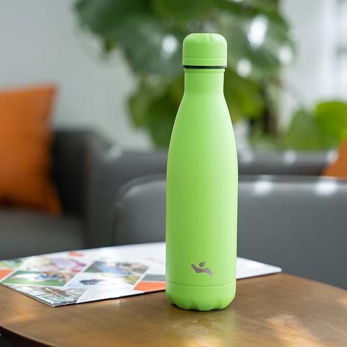 Insulated Water Bottles,17 oz Double Wall Stainless Steel Vacumm Metal Flask for Sports Travel,Green