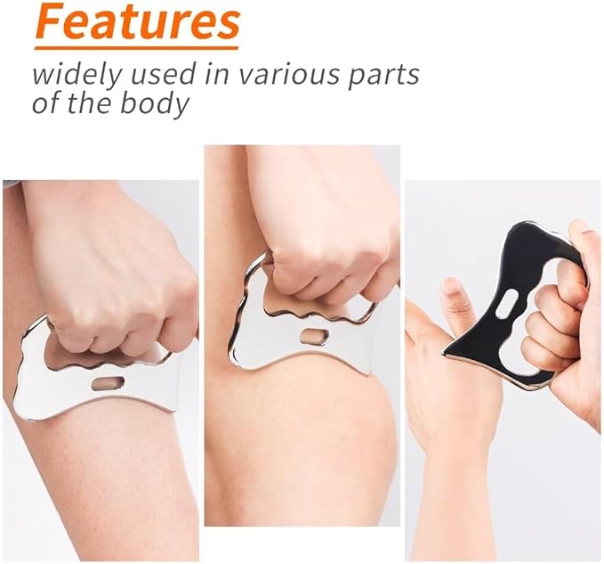 Guasha Massage Tool, Grade Stainless Steel Scraping Tool for Soft Tissue Upgrade Physical Therapy Stuff,Used for Back, Legs, Arms,Neck,Shoulder, Gua sha Tool