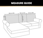 PrinceDeco Sectional Couch Covers Velvet Cushion Covers for Sectional Couch Cushion Covers for Sectional Sofa Separate Sectional Sofa Slipcovers Washable(1 Chaise Back+ 2 Sofa Back,Grey)