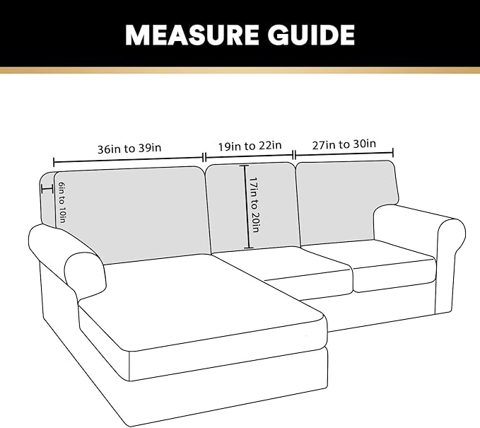 PrinceDeco Sectional Couch Covers Velvet Cushion Covers for Sectional Couch Cushion Covers for Sectional Sofa Separate Sectional Sofa Slipcovers Washable(1 Chaise Back+ 2 Sofa Back,Brown)