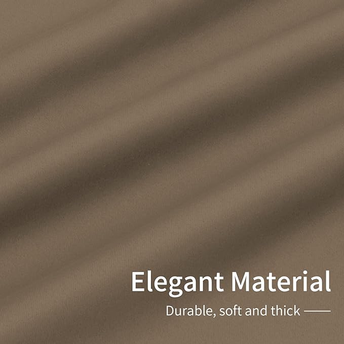 Easy-Going Blackout Curtains for Bedroom, Solid Thermal Insulated Grommet and Noise Reduction Window Drapes, Room Darkening Curtains for Living Room, 2 Panels (34x72 in, Camel)