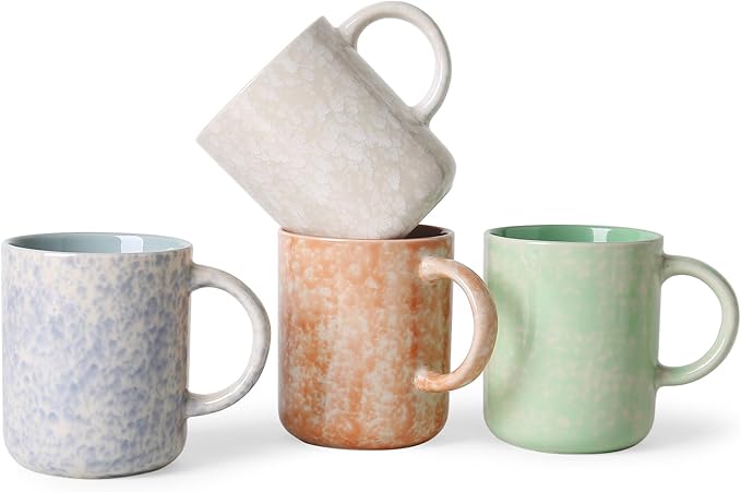 17 OZ Coffee Mugs Set of 4, Ceramic Modern Coffee Mugs Set with handle for Tea/Latte/Milk/Cocoa.