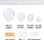 130pcs Clear Balloons Different Sizes 18" 12" 10" 5" Transparent Latex Balloon Garland Arch Kit for Birthday Baby Shower Graduation Wedding Gender Reveal Anniversary Party Decorations
