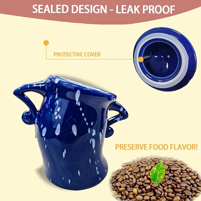 Ceramic Kitchen Canister with Silicone Seal Lid,Modern Elegant Design Airtight Lid Storage Food Jar Canister for Kitchen Sugar Coffee Tea Spice or More (Purple)