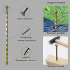 50 Pack - 8" Solid Galvanized Non-Rust Metal Garden Stakes, Spiral Landscape Edging Spikes/Anchors, for Paver Edging, Weed Barriers, Turf, House Construction, Carpentry Nail, Tent, Anchoring Spikes