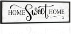Home Sweet Home Wall Decor: Modern Farmhouse Rustic Sign 12" x 40", Master Bedroom Above Bed Framed Hanging Plaque, Family Decorative for Living Room