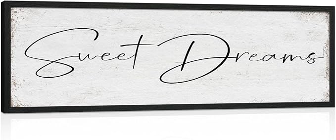 Sweet Dreams Sign Bedroom Decor: Sweet Dreams Wall Decor Above Bed Large Farmhouse Guest Room Hanging Plaque Framed Wall Art for Over Bed 12" x 40"