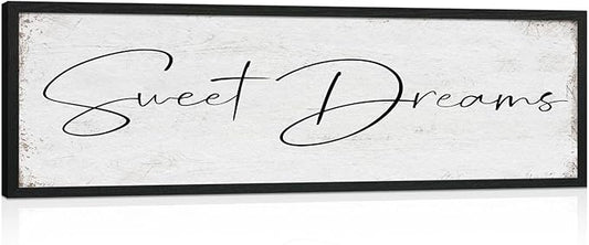 Sweet Dreams Sign Bedroom Decor: Sweet Dreams Wall Decor Above Bed Large Farmhouse Guest Room Hanging Plaque Framed Wall Art for Over Bed 12" x 40"